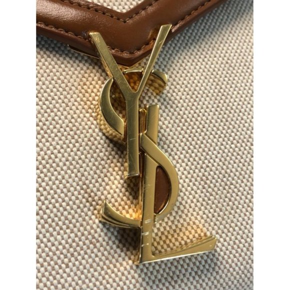 SAINT LAURENT Cassandre Leather And Canvas Satchel - Picture 5 of 12